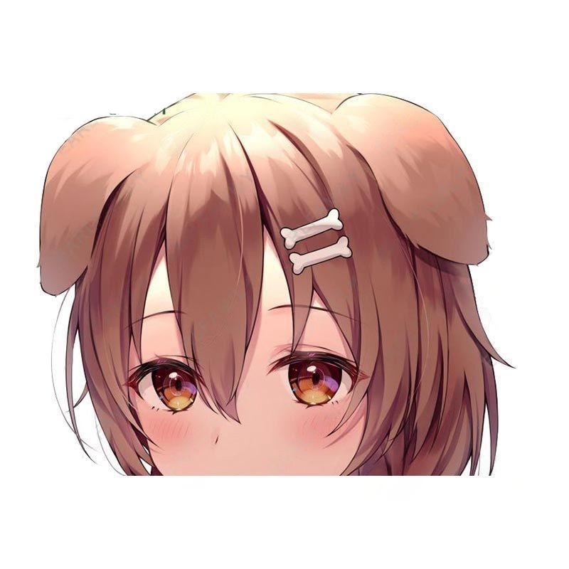 Virtual YouTuber 'Young Inugami Korone | Sad Face' Vinyl Car Peeker Sticker