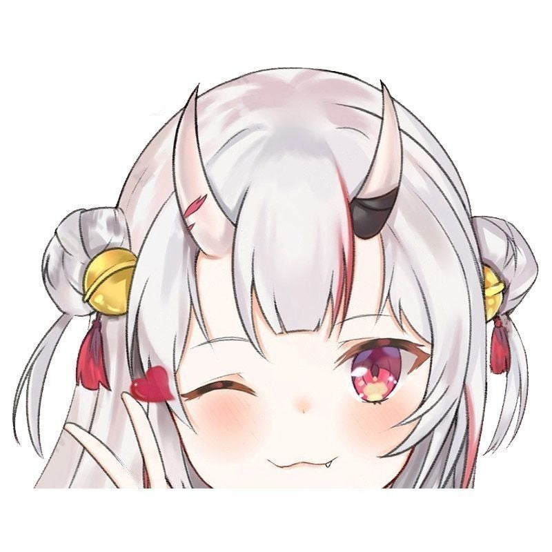 Virtual YouTuber 'Nakiri Ayame | Peace Sign' Vinyl Car Peeker Sticker