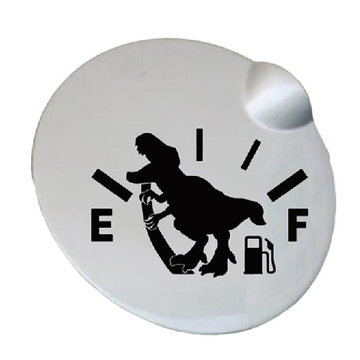 Fuel Tank 'E | F | Dinosaur Pulling Gas' Vinyl Car Sticker
