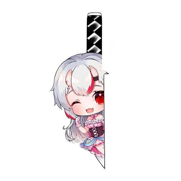 Virtual YouTuber 'Nakiri Ayame | Peeking' Vinyl Car Peeker Sticker