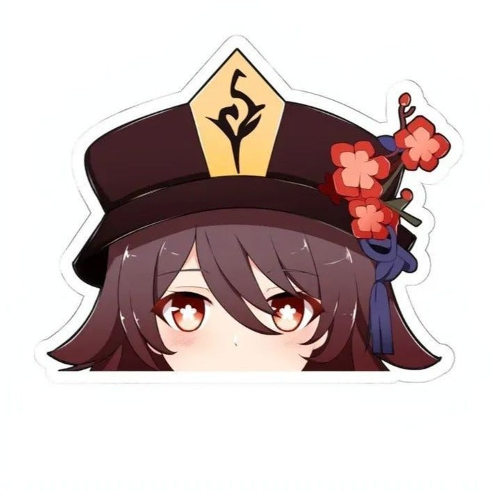 Genshin Impact 'Hu Tao | Poker Face' Vinyl Car Peeker Sticker