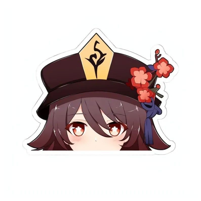 Genshin Impact 'Hu Tao | Poker Face' Vinyl Car Peeker Sticker