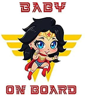 Baby On Board 'Baby Wonder Woman | Excited' Vinyl Car Sticker