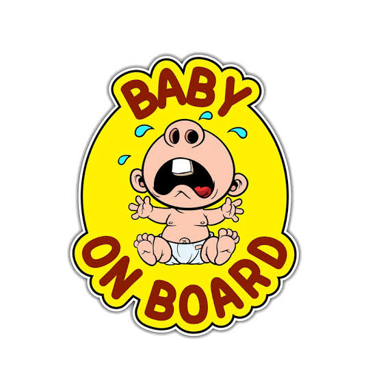 Baby On Board 'Crying Baby' Vinyl Car Sticker