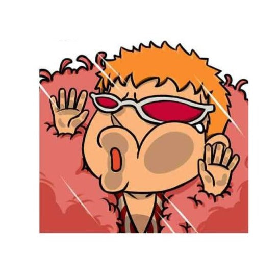 One Piece 'Donquixote Doflamingo | Pressed Face' Vinyl Car Sticker