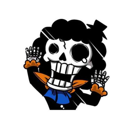 One Piece 'Brook | Pressed Face' Vinyl Car Sticker