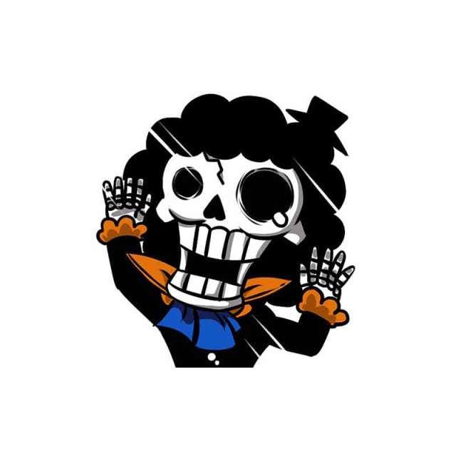 One Piece 'Brook | Pressed Face' Vinyl Car Sticker