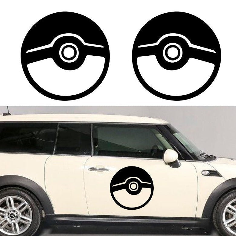 Pokémon 'Poké Ball | Black and White | Set of 2' Vinyl Car Sticker