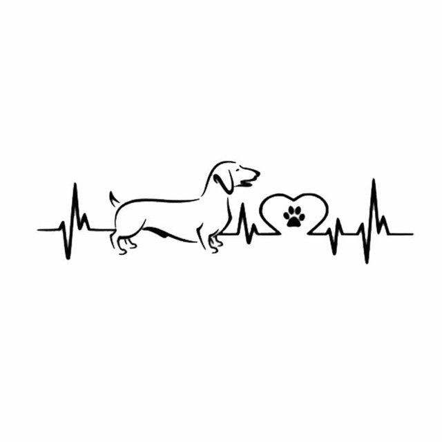 Dog Heartbeat Lifeline Vinyl Car Sticker