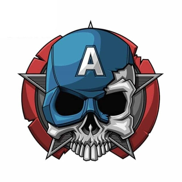 Captain America 'Half Skull' Vinyl Car Sticker