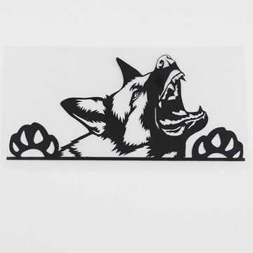German Shepherd 'Snarling' Vinyl Car Peeker Sticker
