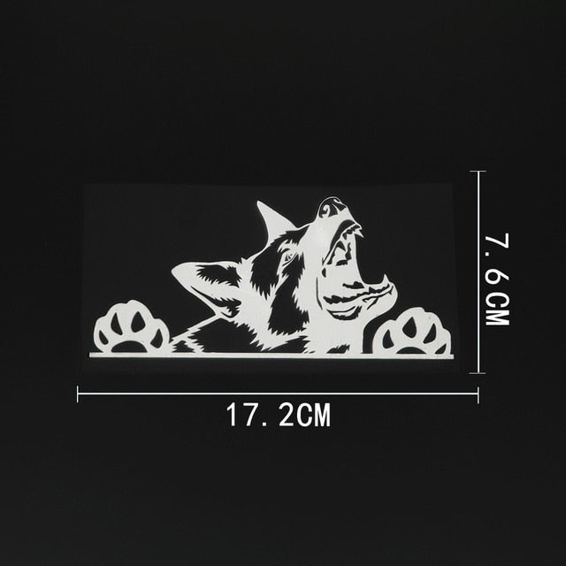 German Shepherd 'Snarling' Vinyl Car Peeker Sticker