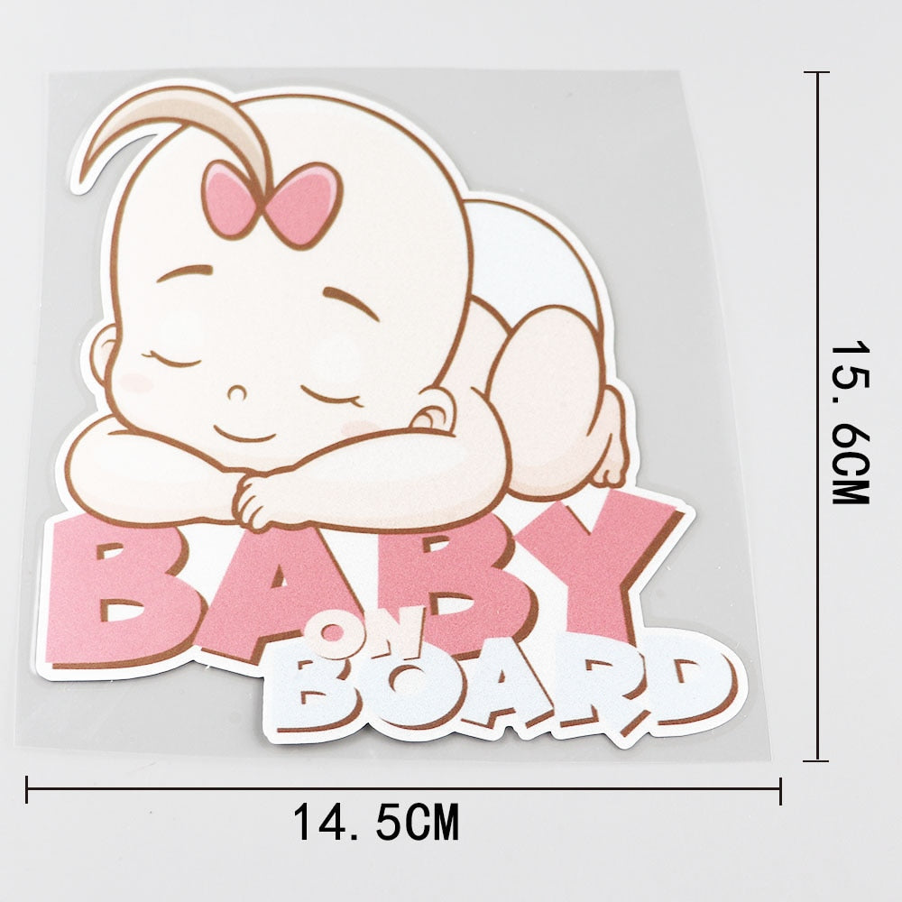 Cute Baby 'Sleeping | Baby On Board' Vinyl Car Sticker