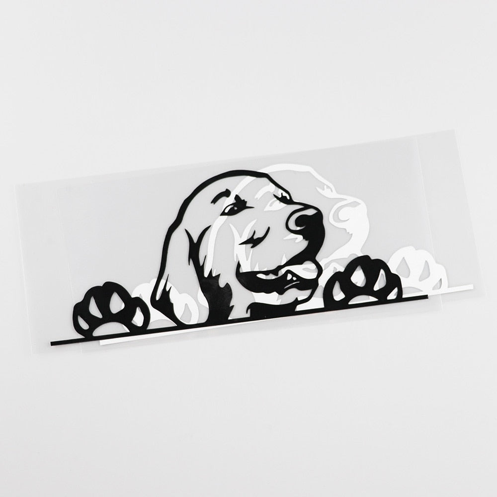 Golden Retriever Waterproof Vinyl Car Peeker Sticker