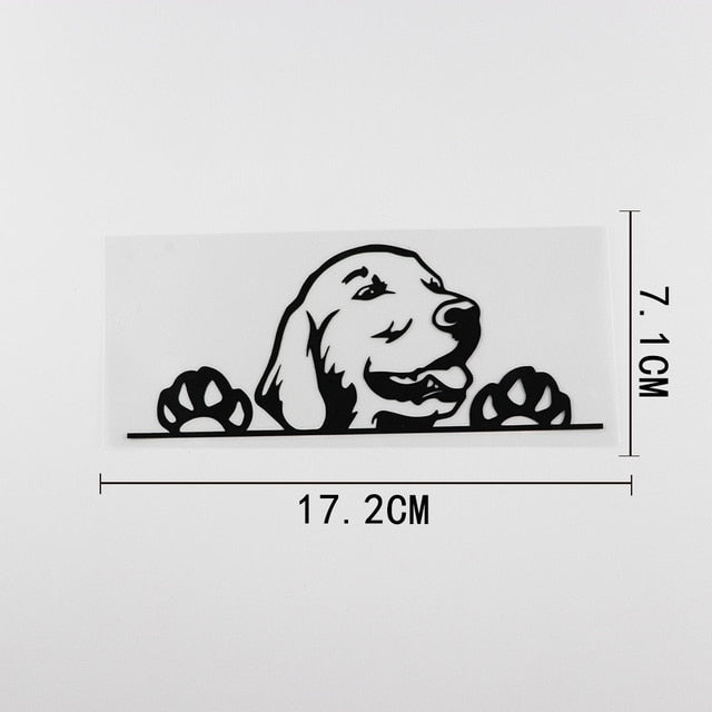 Golden Retriever Waterproof Vinyl Car Peeker Sticker