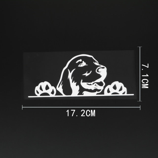 Golden Retriever Waterproof Vinyl Car Peeker Sticker