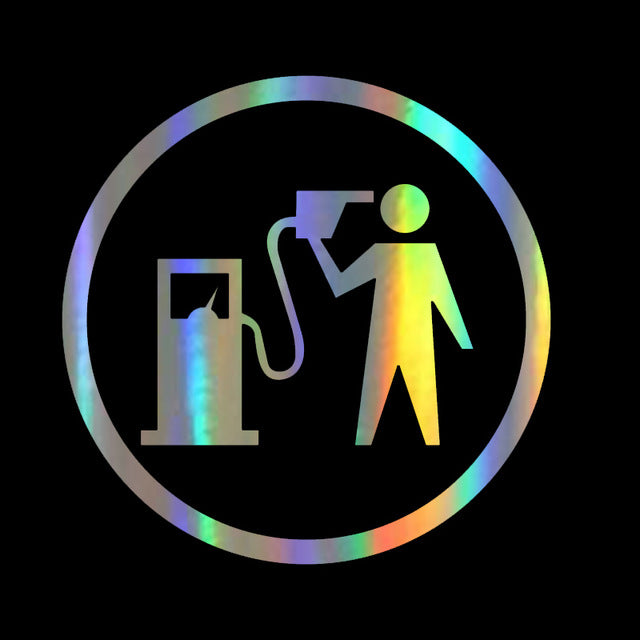 Fuel Tank 'Head Pointing' Vinyl Car Sticker