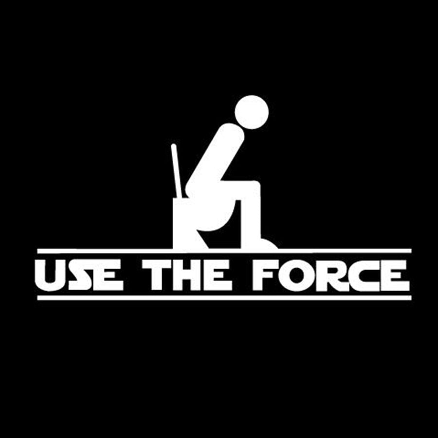 Funny 'Use The Force | Bathroom Sign' Vinyl Car Sticker