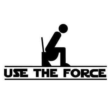 Funny 'Use The Force | Bathroom Sign' Vinyl Car Sticker