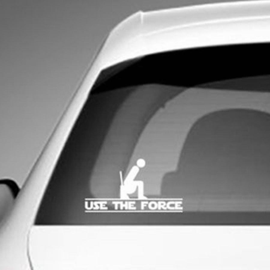 Funny 'Use The Force | Bathroom Sign' Vinyl Car Sticker