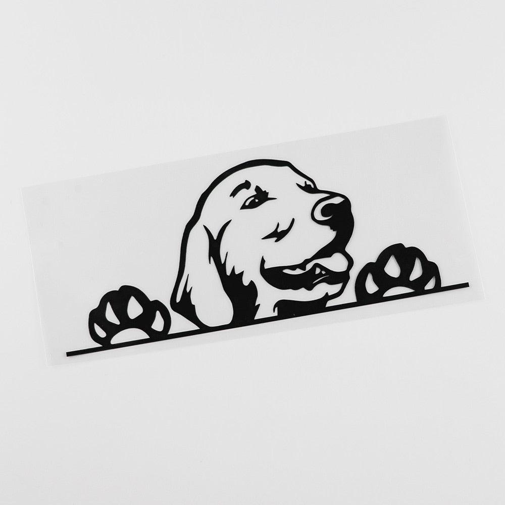 Golden Retriever Waterproof Vinyl Car Peeker Sticker