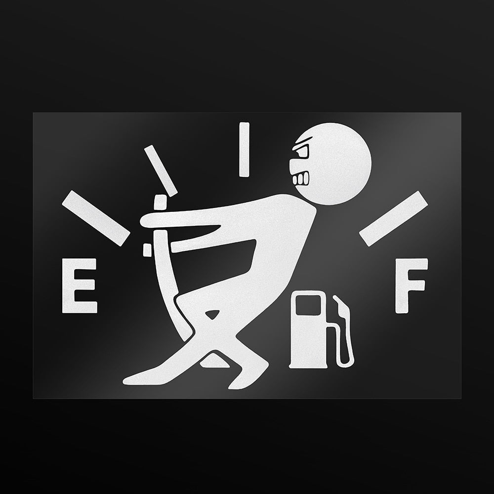 Funny Fuel Tank 'E | F' Vinyl Car Sticker