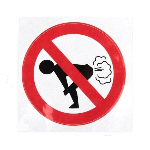 Funny 'No Farting Sign' Vinyl Car Sticker