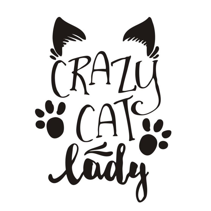 Cute 'Crazy Cat Lady' Vinyl Car Sticker