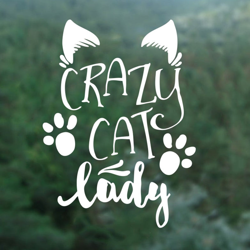 Cute 'Crazy Cat Lady' Vinyl Car Sticker