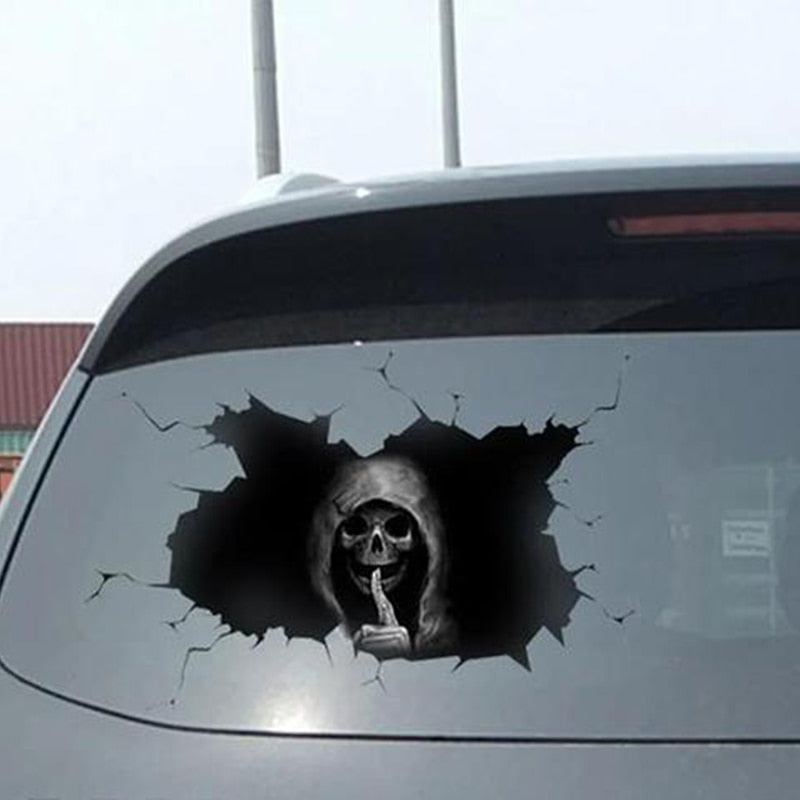 Grim Reaper 'Be Quiet' Car Window Vinyl Sticker