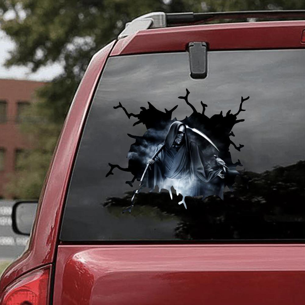 Grim Reaper 'Crow' Car Window Vinyl Sticker
