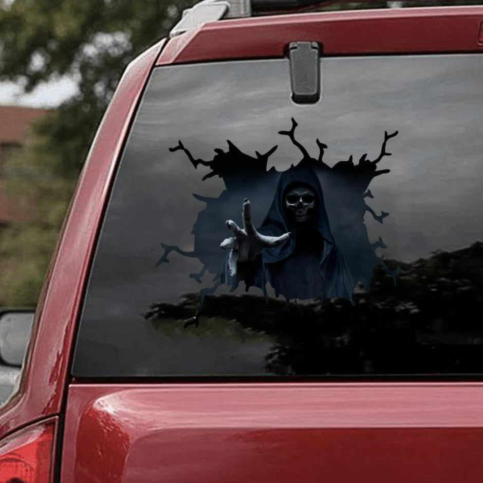 Grim Reaper 'Reaching' Car Window Vinyl Sticker