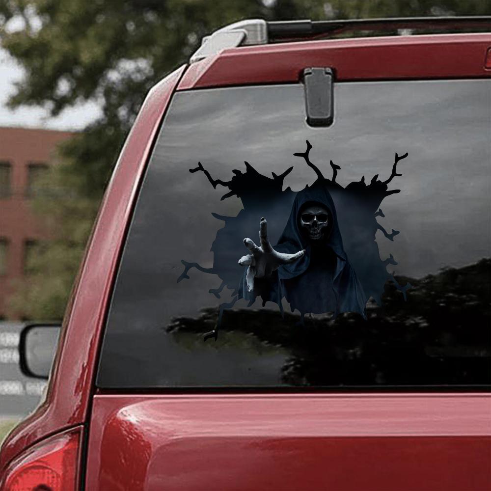 Grim Reaper 'Reaching' Car Window Vinyl Sticker