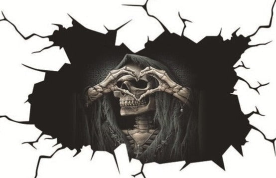 Grim Reaper 'Heart Hands' Car Window Vinyl Sticker