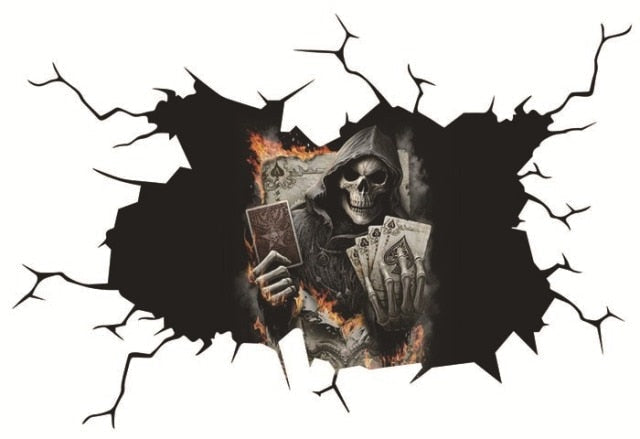 Grim Reaper 'Cards' Car Window Vinyl Sticker