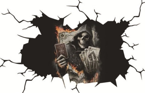 Grim Reaper 'Cards' Car Window Vinyl Sticker