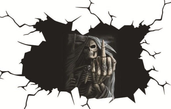 Grim Reaper 'F U' Car Window Vinyl Sticker