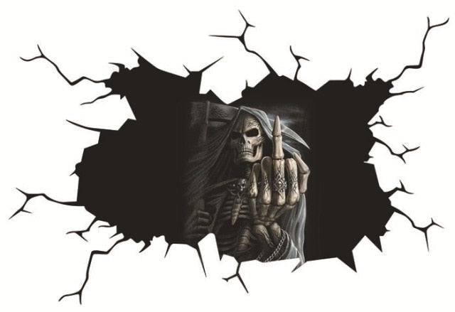 Grim Reaper 'F U' Car Window Vinyl Sticker