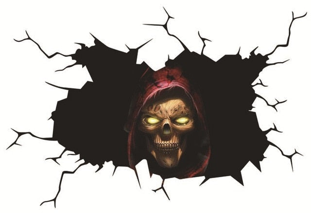 Grim Reaper 'Flaming Eyes' Car Window Vinyl Sticker