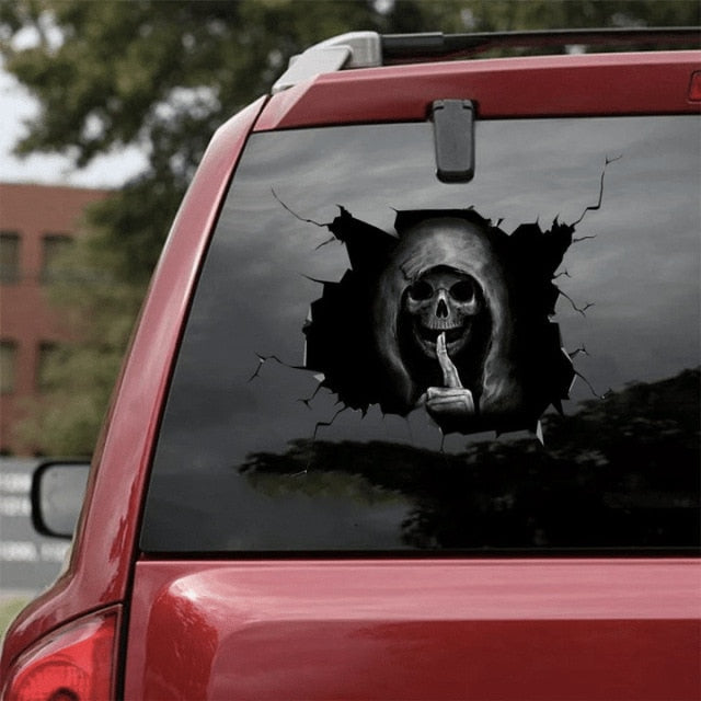 Grim Reaper 'Be Quiet' Car Window Vinyl Sticker