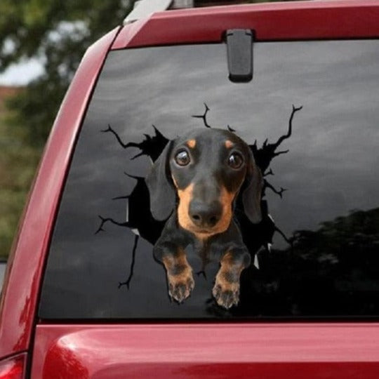 Dachshund 'Pup' Car Window Vinyl Sticker