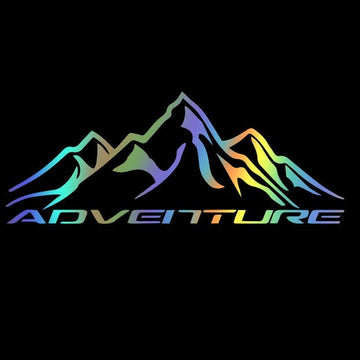Cool 'Adventure | Reflective Laser Mountain' Vinyl Car Sticker