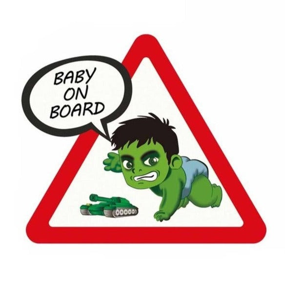 Hulk 'Battle Tank | Baby On Board | Warning Sign' Vinyl Car Sticker
