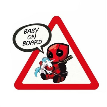 Deadpool 'Unicorn | Baby On Board | Warning Sign' Vinyl Car Sticker
