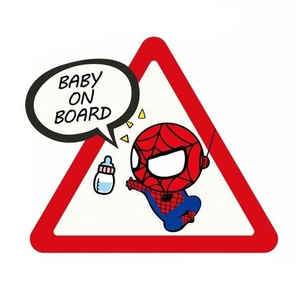 Spider-Man 'Baby Bottle | Baby On Board | Warning Sign' Vinyl Car Sticker
