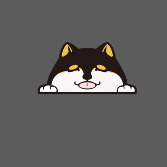Shiba Inu 'Happy' Vinyl Car Peeker Sticker
