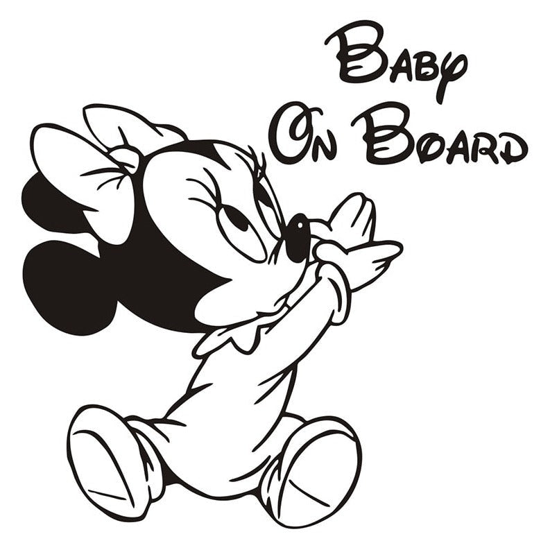 Mickey Mouse Clubhouse 'Minnie | Baby On Board | 1.0' Vinyl Car Sticker