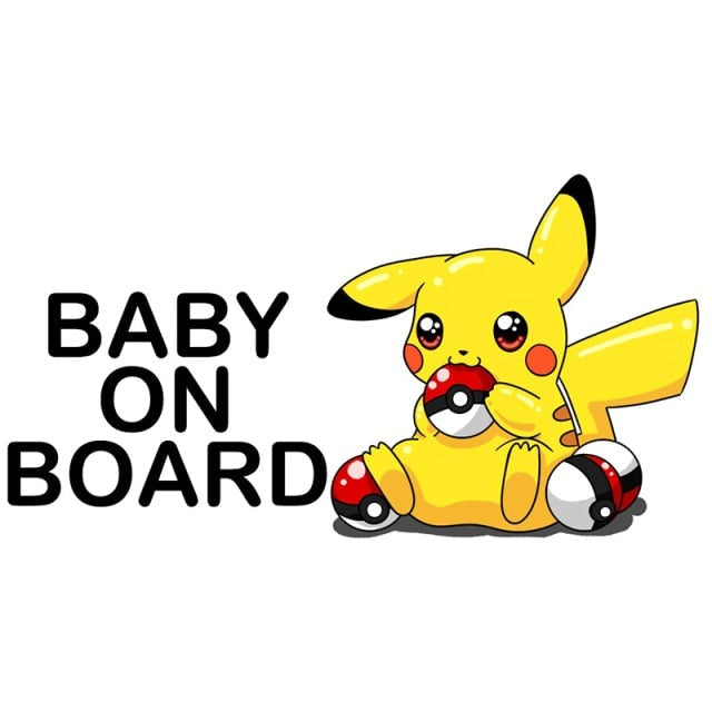 Pokemon 'Pikachu | Poké Ball | Baby On Board' Vinyl Car Sticker