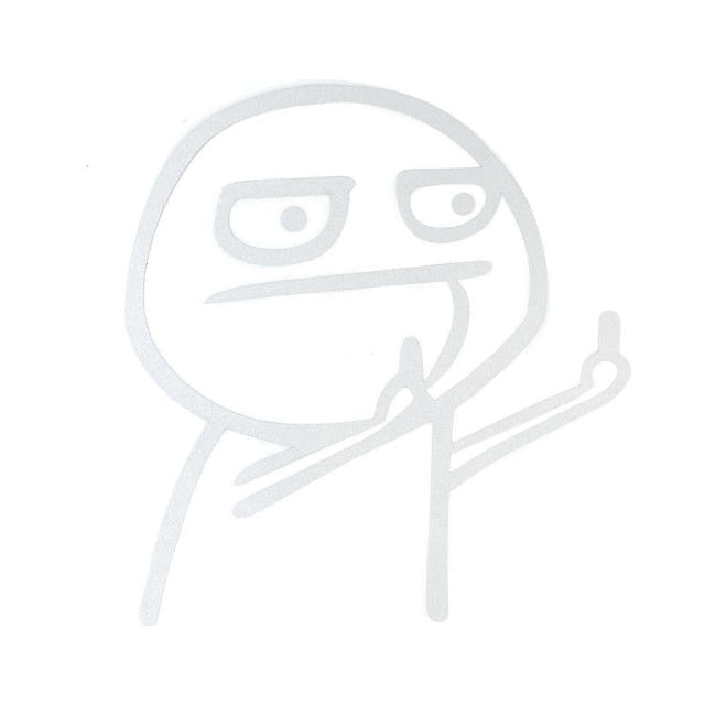 Funny Cartoon 'F U' Vinyl Car Sticker