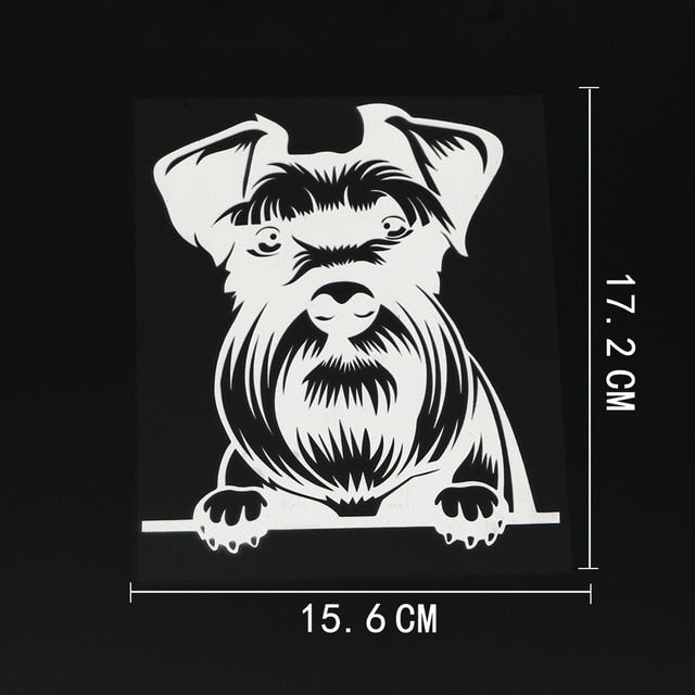Schnauzer Dog Waterproof Vinyl Car Peeker Sticker